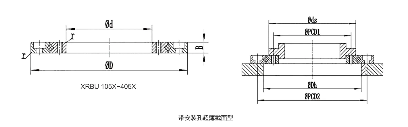 XRBU系列交叉滾子軸承結構圖